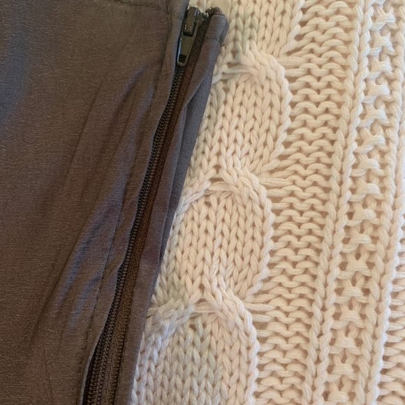 Brown Metallic One Shoulder Party Dress - Picture 2 of 5